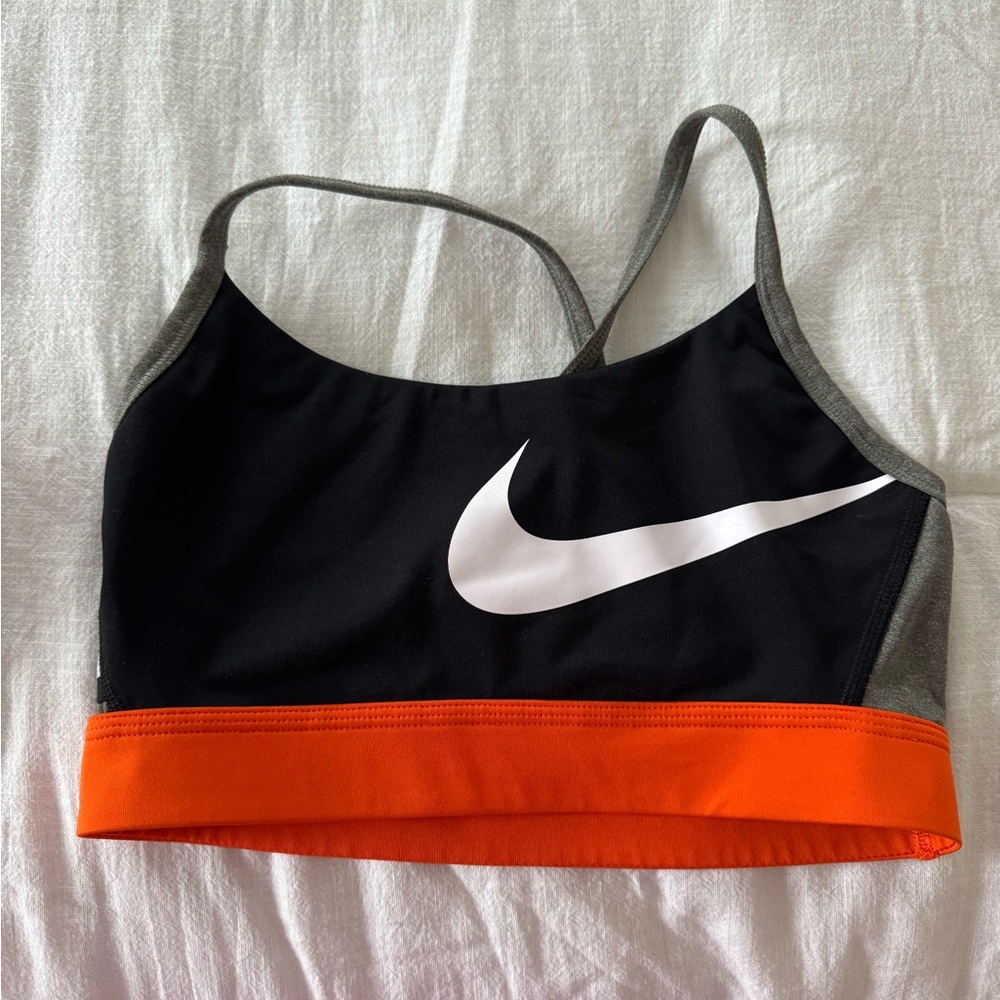 Nike Women's Black and Orange Swim Top